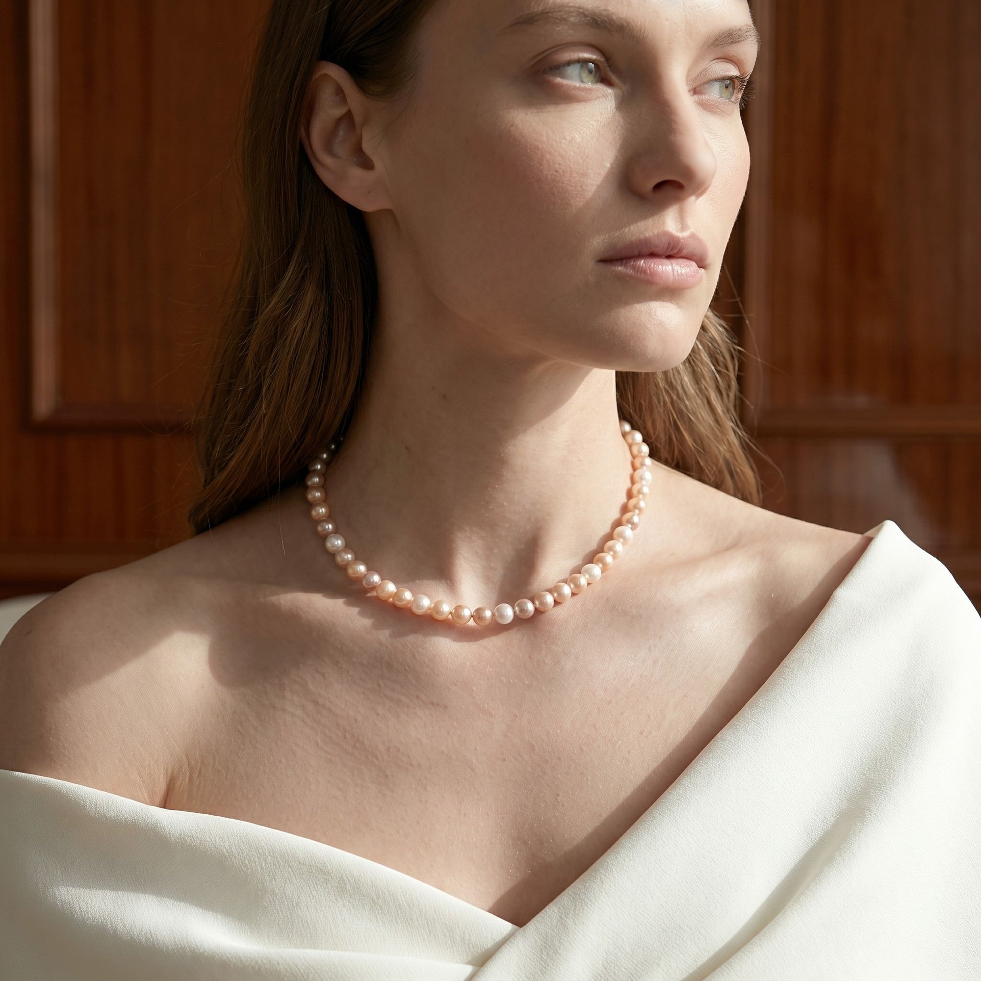 8.5-9.5mm Freshwater Multicolor Pearl Necklace  - AAA Quality