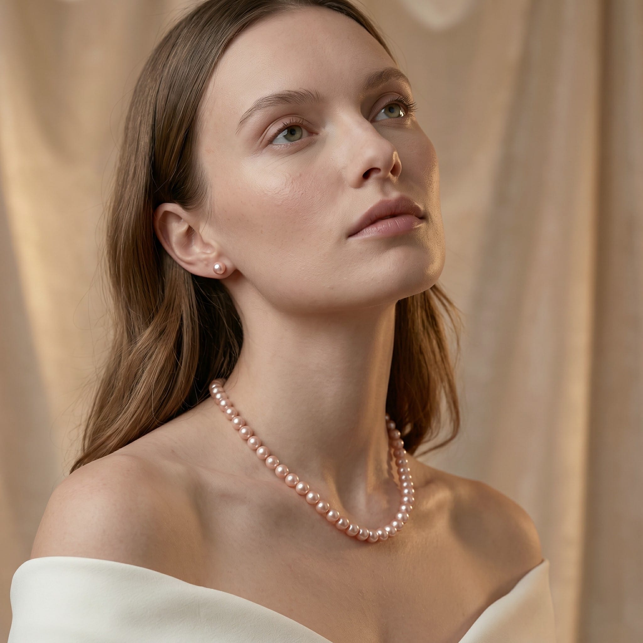 8.0-8.5mm Pink Freshwater Pearl Necklace - AAAA Quality - Pure Pearls