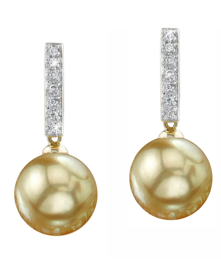 Golden South Sea Pearl & Diamond High Life Earrings