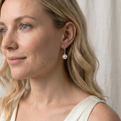 White South Sea Pearl Classic Dangle Earrings