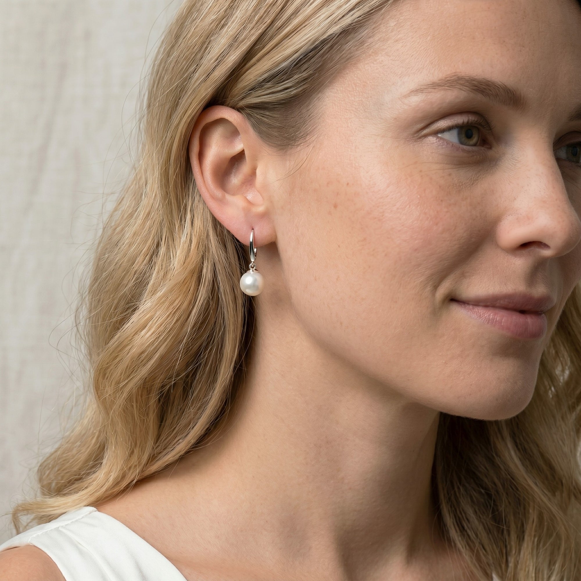 White South Sea Pearl Classic Dangle Earrings