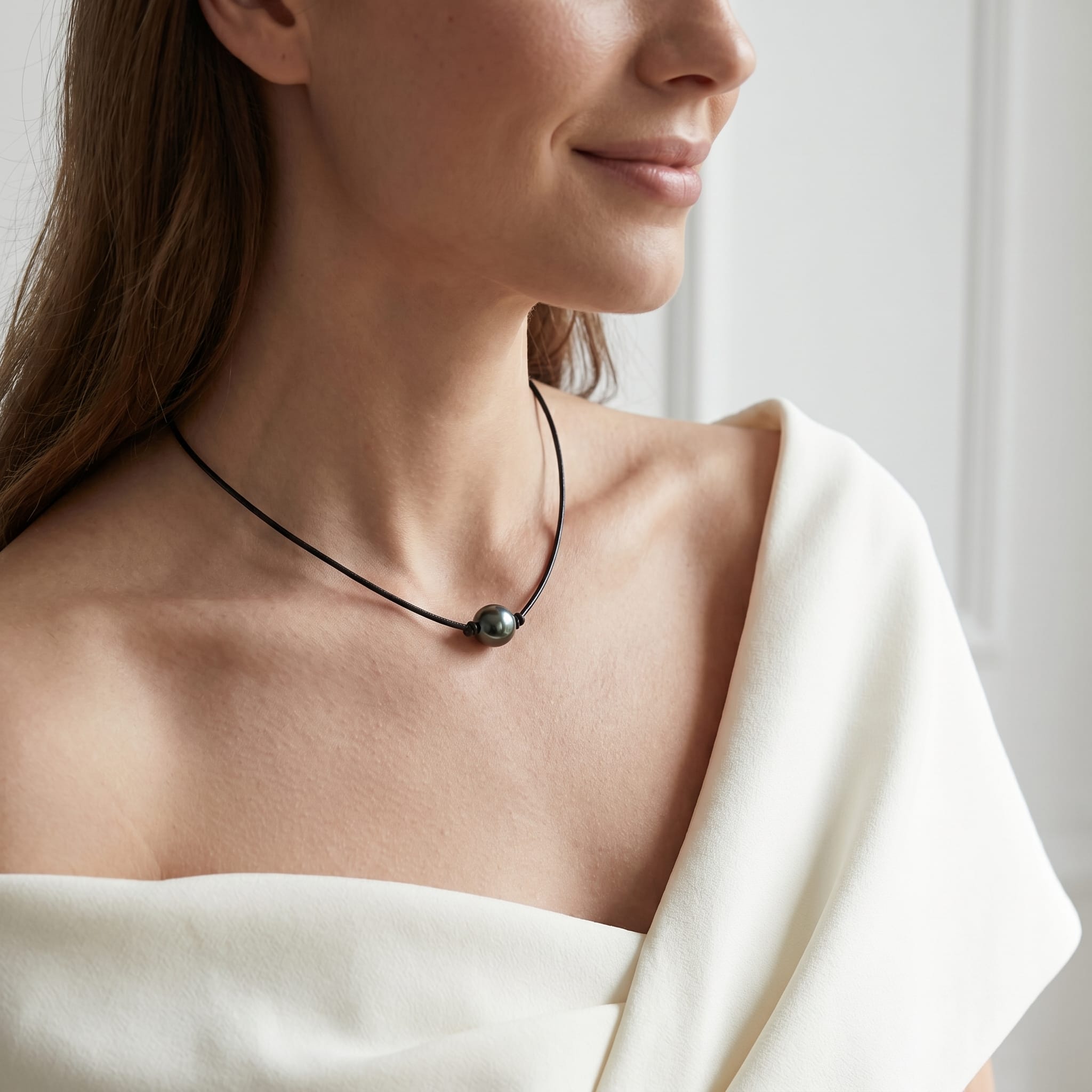 Tahitian Baroque Pearl Leather Necklace- Various Sizes - Pure Pearls
