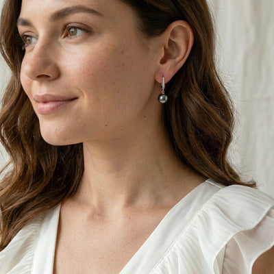 Black Tahitian Pearl Classic Dangle Earrings