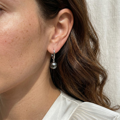Black Tahitian Pearl Classic Dangle Earrings