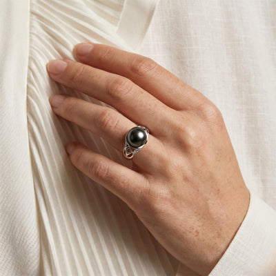 Tahitian South Sea Pearl & Diamond Abby Ring