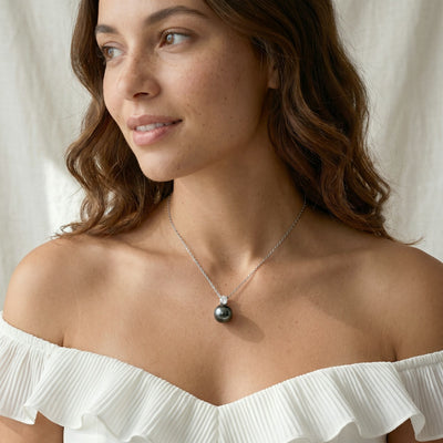 Tahitian South Sea Pearl & Diamond Ellie Pendant