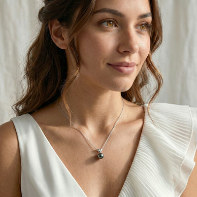 Black Tahitian Pearl & Diamond Sweetheart Pendant