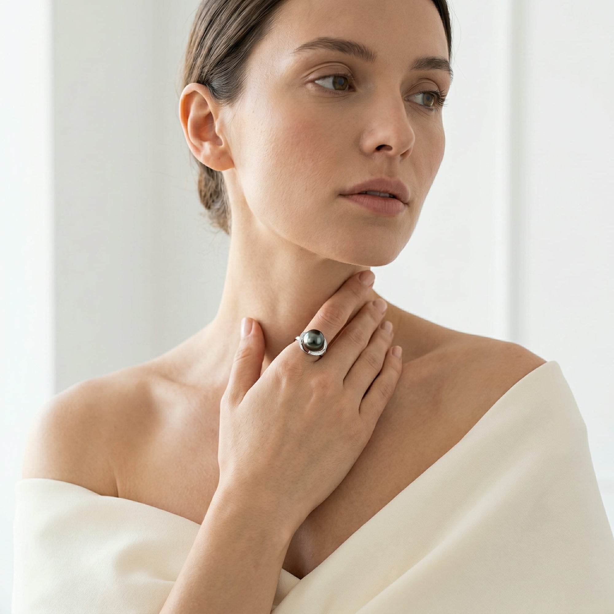 Tahitian South Sea Pearl & Diamond Ruby Ring