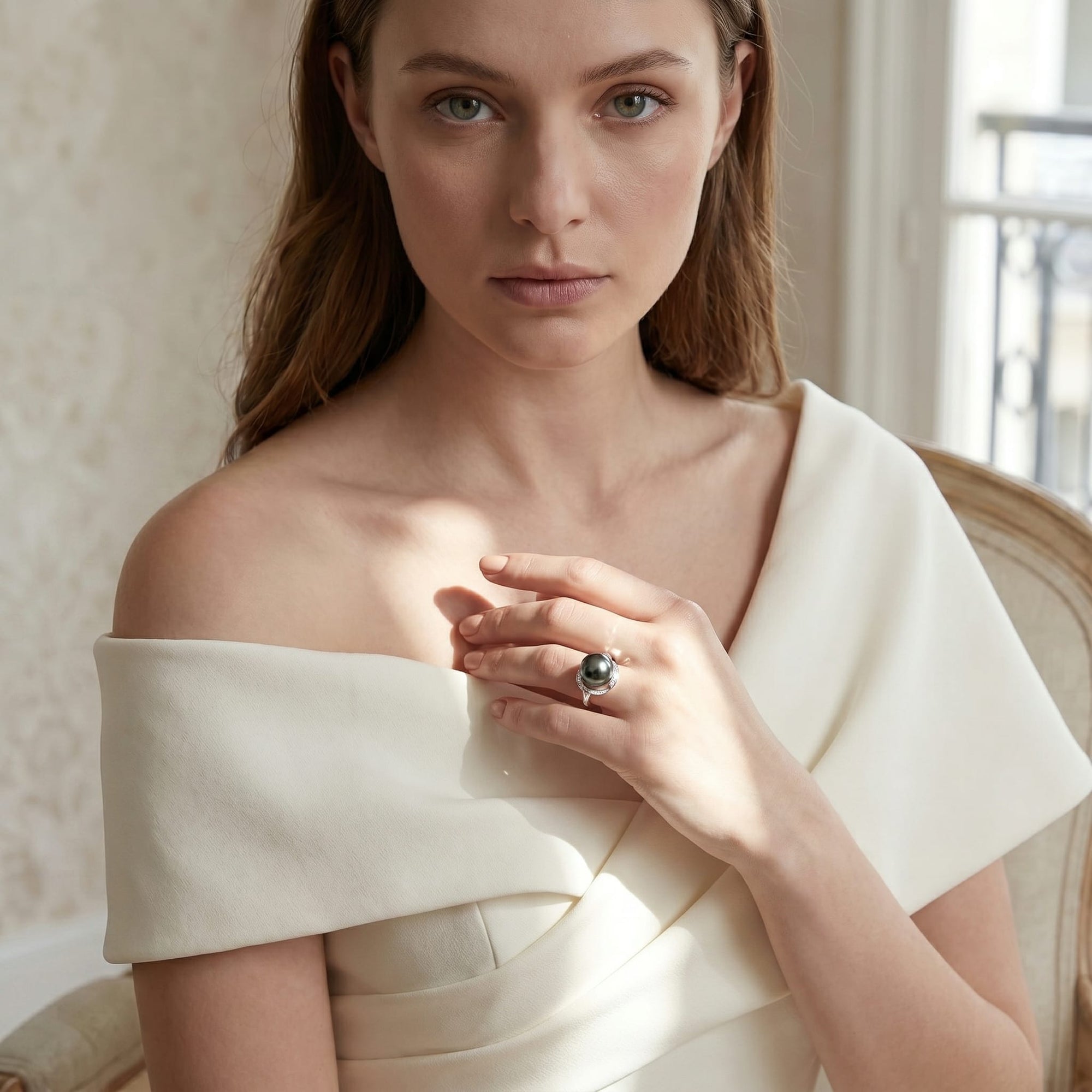 Tahitian South Sea Pearl & Diamond Ruby Ring