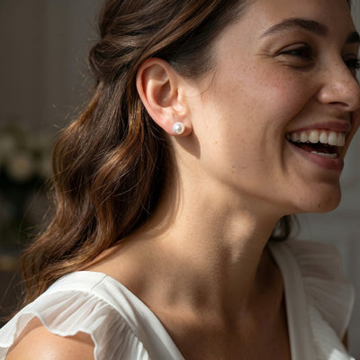 8.0-8.5mm Hanadama Akoya Round Pearl Stud Earrings