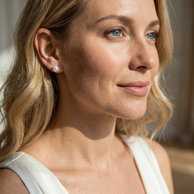 8.5-9.0mm Hanadama Akoya Round Pearl Stud Earrings