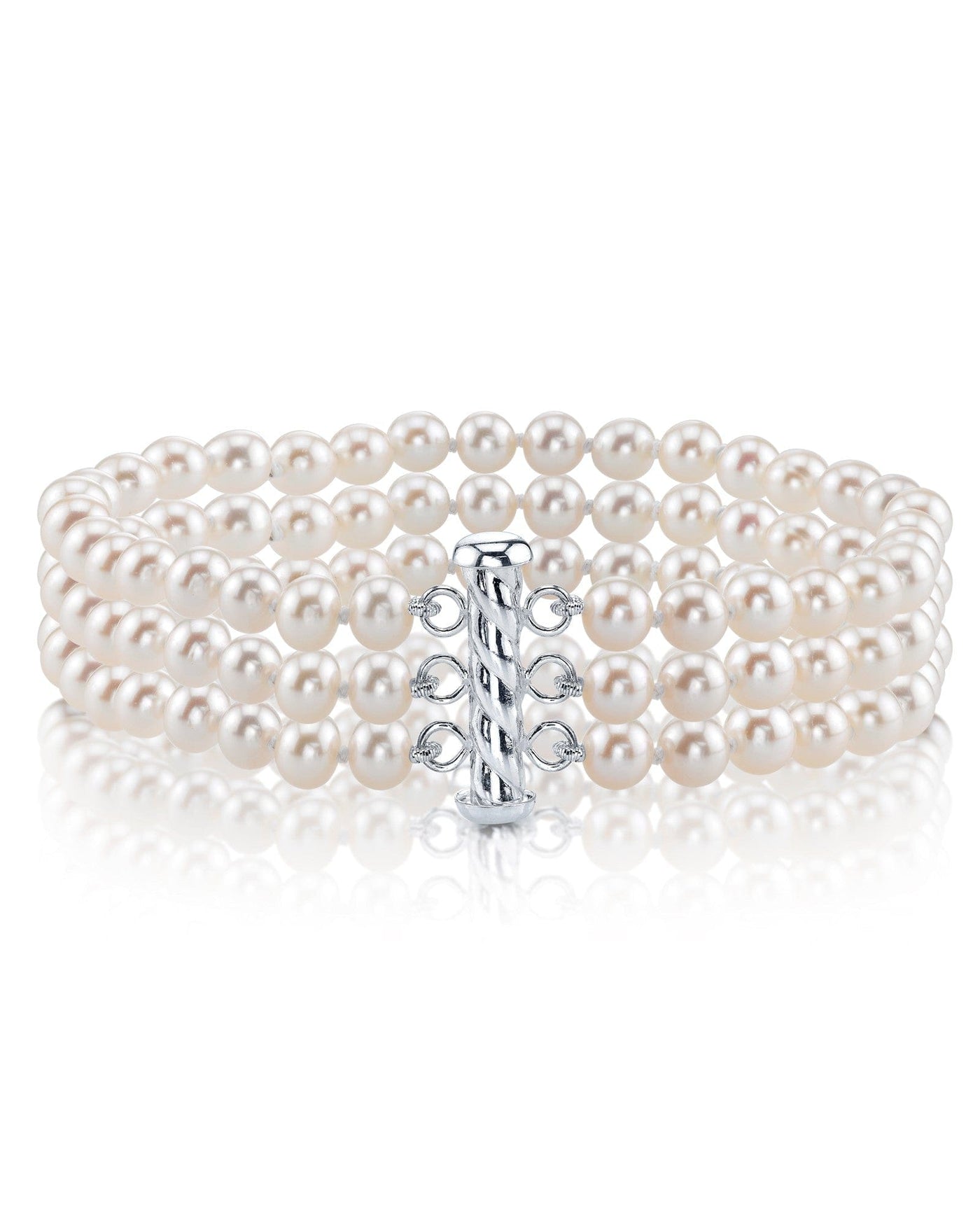 Triple White Freshwater Pearl Bracelet