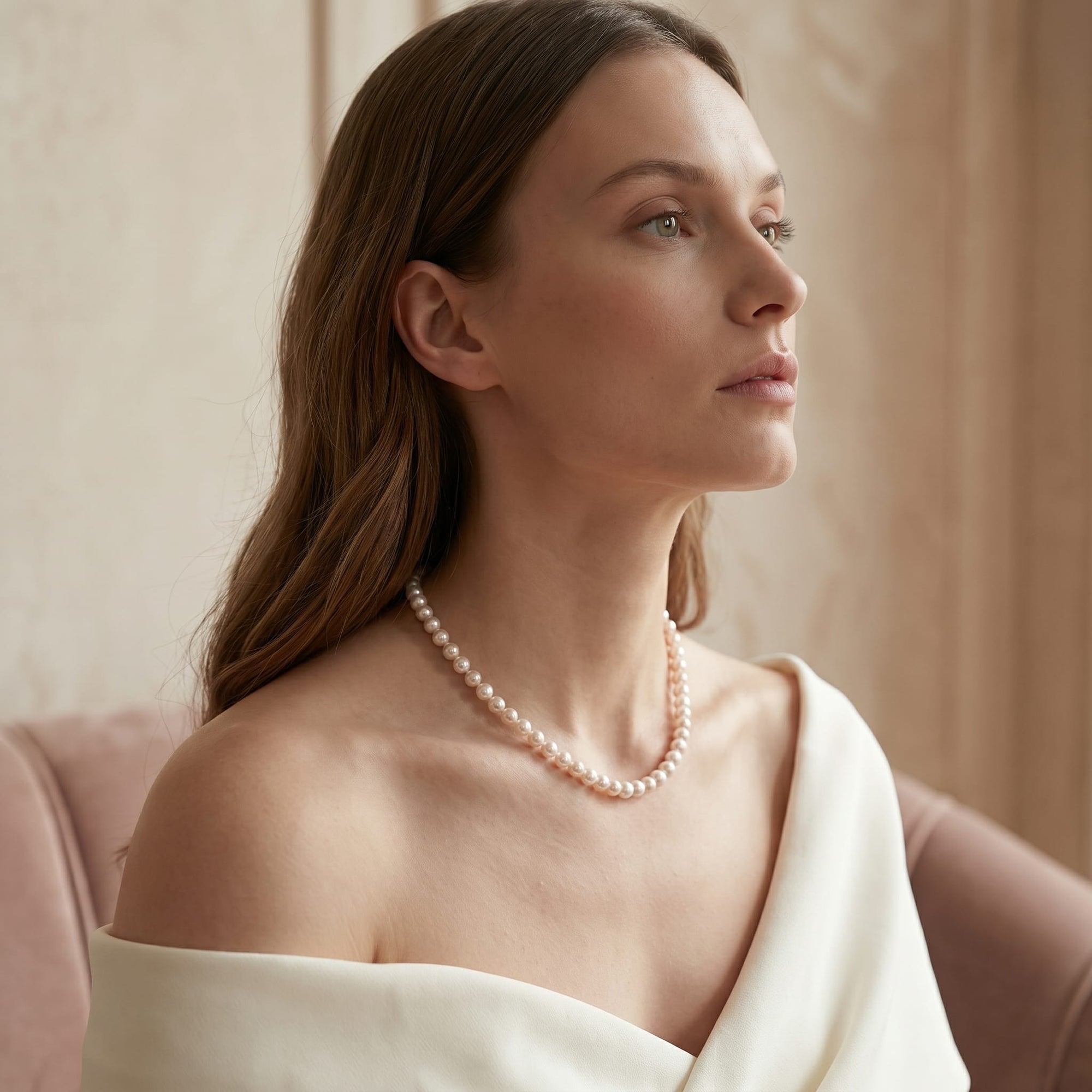 8.5-9.5mm White Freshwater Pearl Necklace - AAA Quality