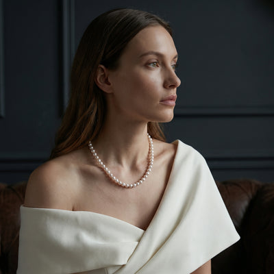 8.5-9.5mm White Freshwater Pearl Necklace - AAAA Quality