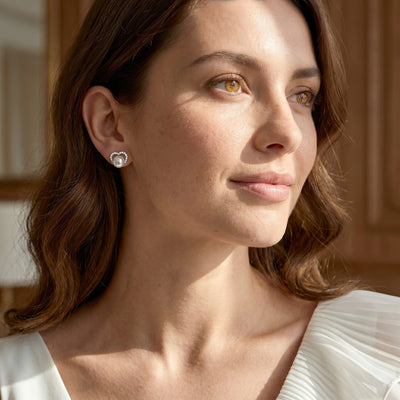 White South Sea Pearl & Diamond Cherish Stud Earrings