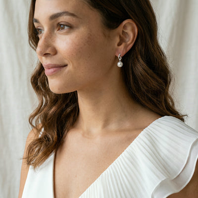 White South Sea Pearl & Diamond Asterie Earrings