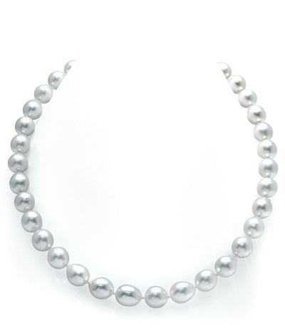 10-11mm White South Sea Drop Shape Pearl Necklace - AAAA Quality