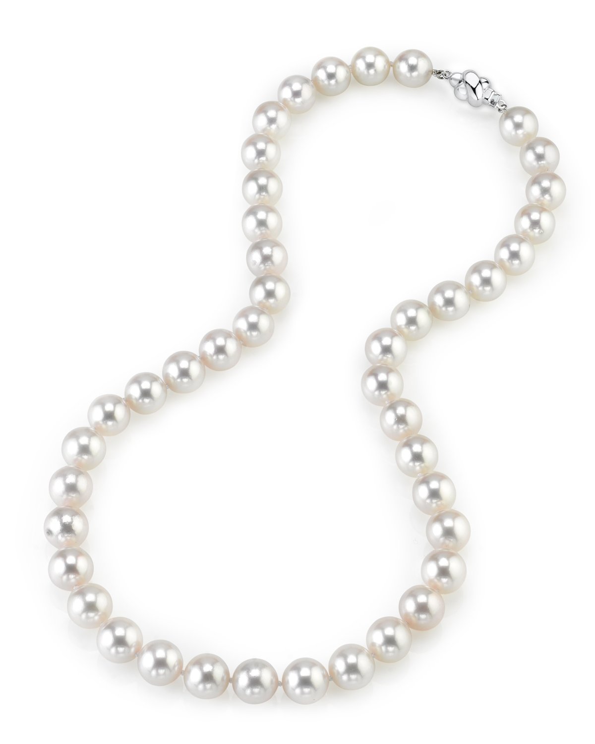 10-10.5mm Japanese Akoya White Pearl Necklace - AAA Quality