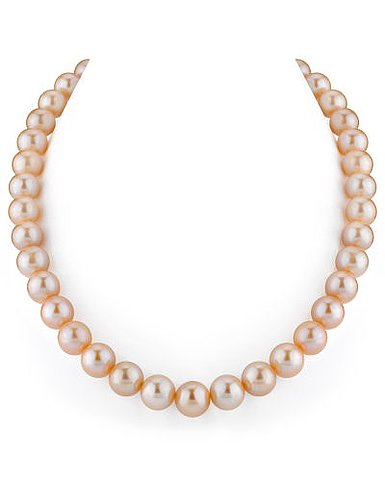 10.5-11.5mm Peach Freshwater Pearl Necklace - AAA Quality