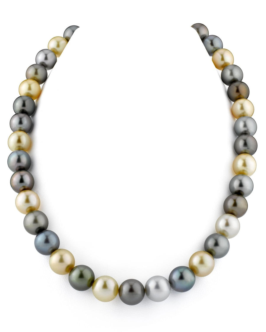 10-12mm Tahitian & Golden South Sea Pearl Necklace