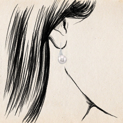 Japanese Akoya Pearl Gaby Earrings - Model Image