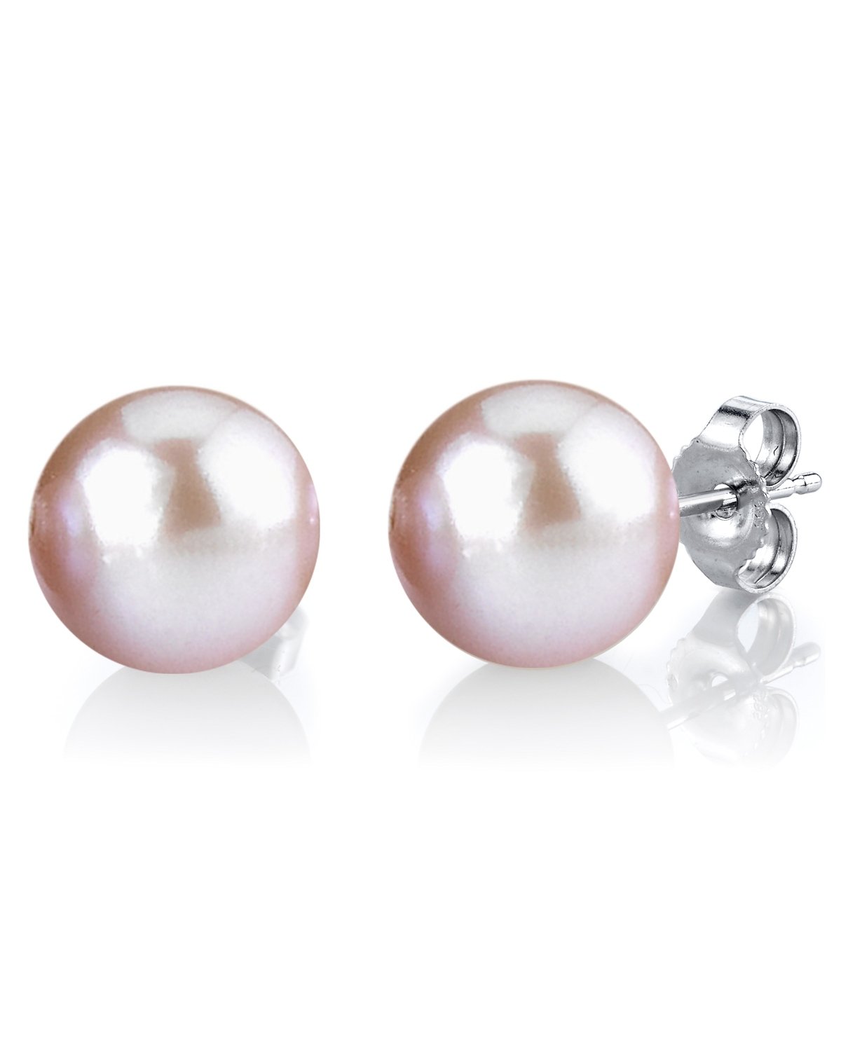 12mm Pink Freshwater Round Pearl Stud Earrings