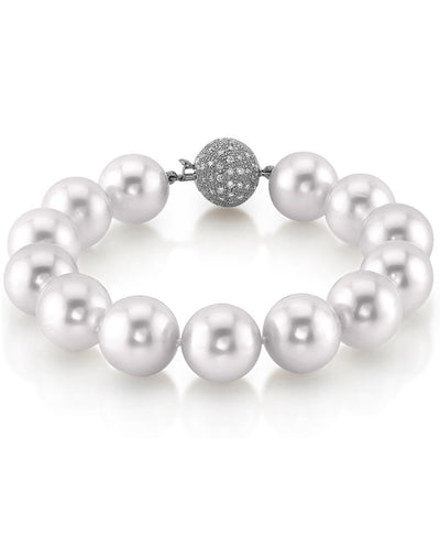 12-13mm White South Sea White Pearl Bracelet- AAAA Quality