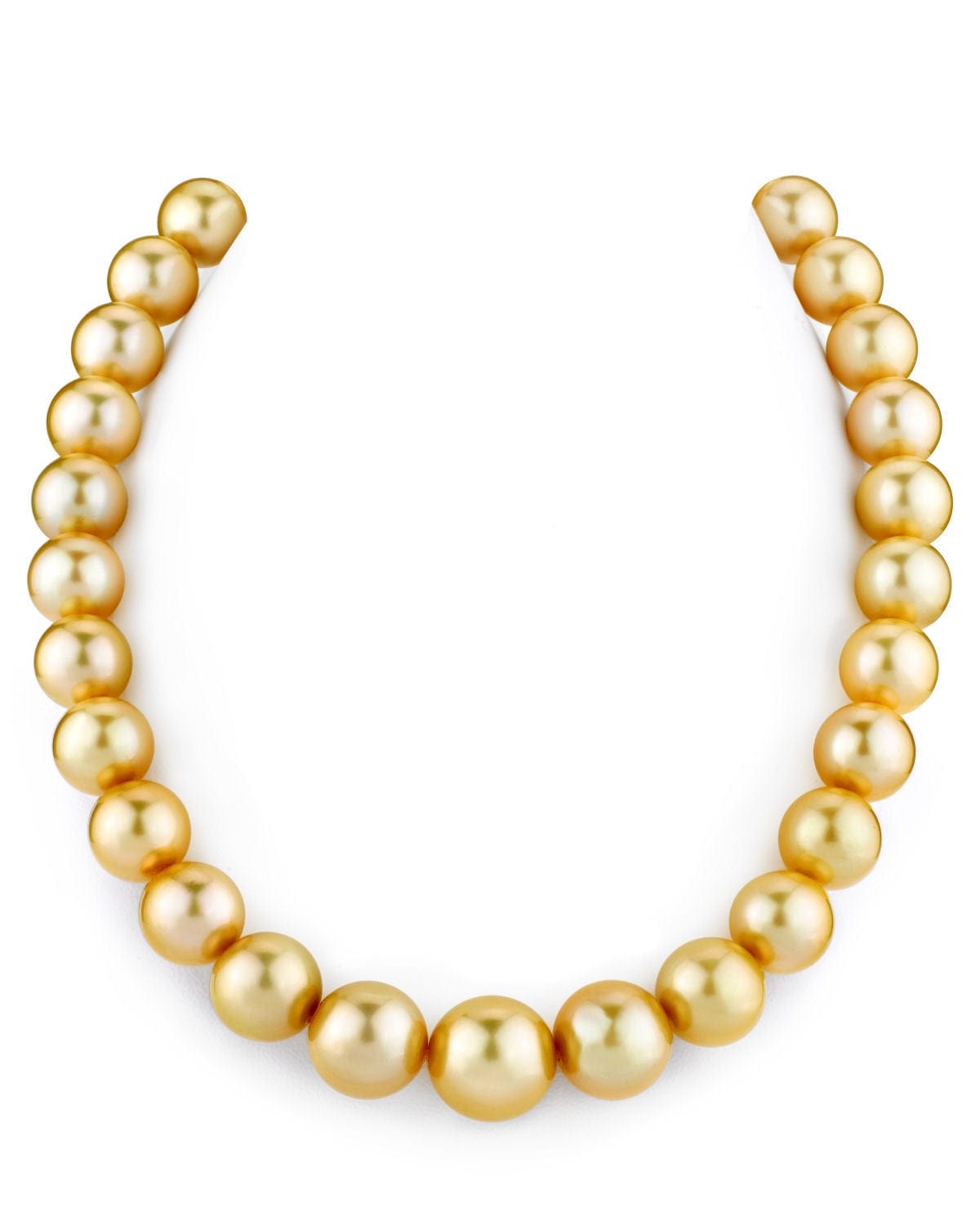 Golden South Sea True Round Pearl Necklace, 12.0-14.0mm - AAAA Quality