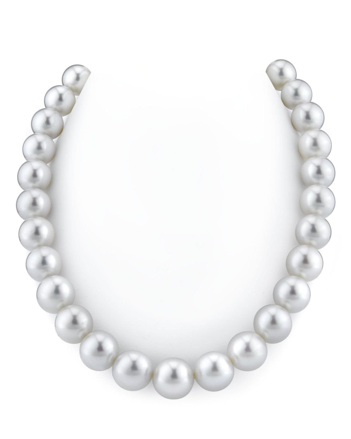 22" AAA Grade South Sea Natural Pearl Necklace With 14K Gold Clasp - Baroque White Pearls