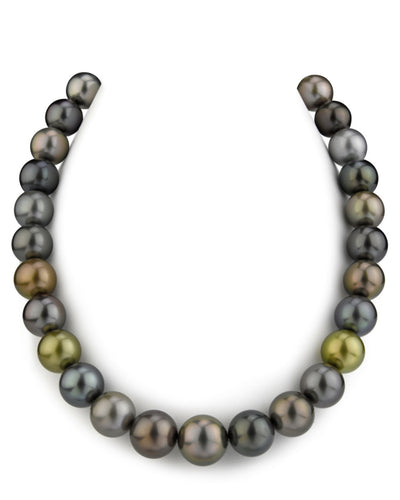 13-15mm Tahitian Multicolor Pearl Necklace - AAAA Quality