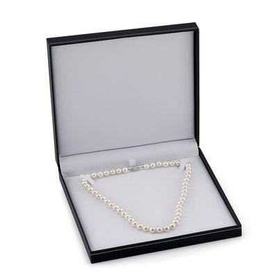 9.5-10.5mm White Freshwater Pearl & Diamond Adjustable Y-Shape Necklace- AAAA Quality - Fourth Image
