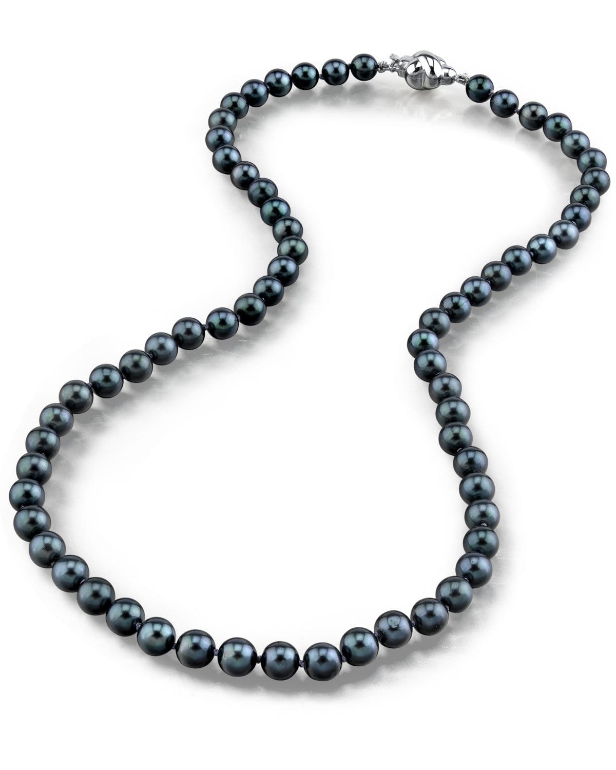 Black Japanese Akoya Choker Length Pearl Necklace, 5.0-5.5mm - AA+ Quality