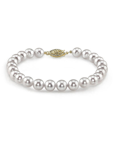5.5-6.0mm Akoya White Pearl Bracelet - Choose Your Quality - Third Image