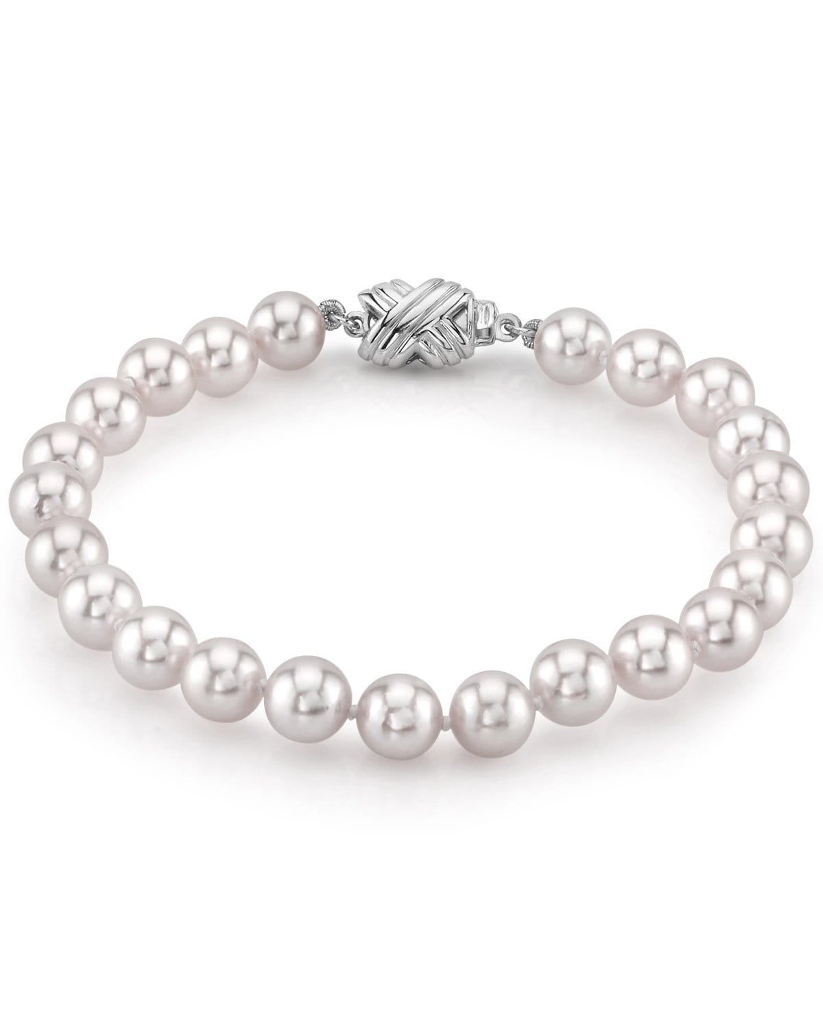 White Japanese Akoya Pearl Bracelet, 6.5-7.0mm
