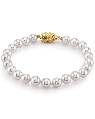 6.5-7.0mm Akoya White Pearl Bracelet- Choose Your Quality - Secondary Image
