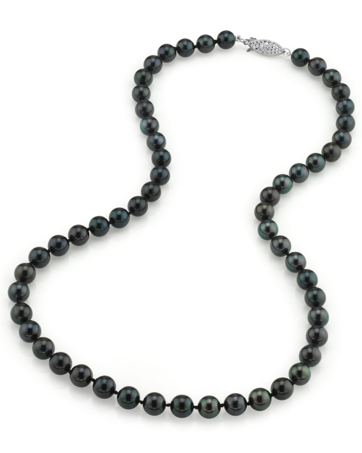 7.0-7.5mm Japanese Akoya Black Pearl Necklace- AAA Quality