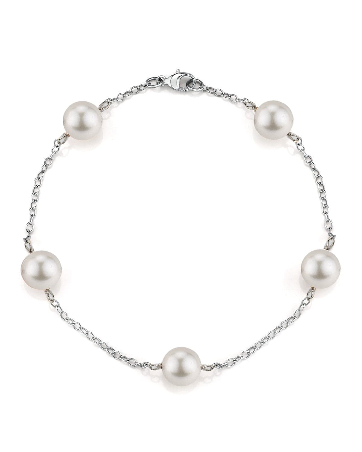 Japanese Akoya White Pearl Tincup Bracelet