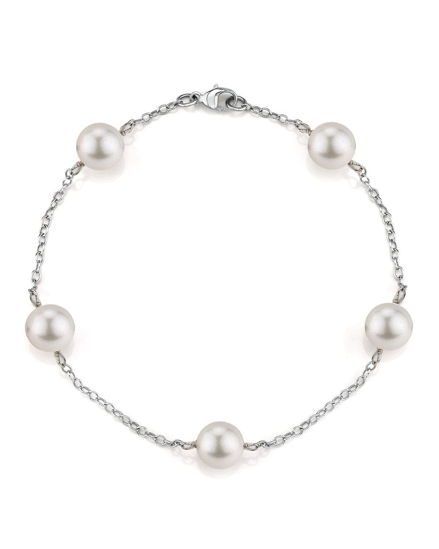 Japanese Akoya White Pearl Tincup Bracelet