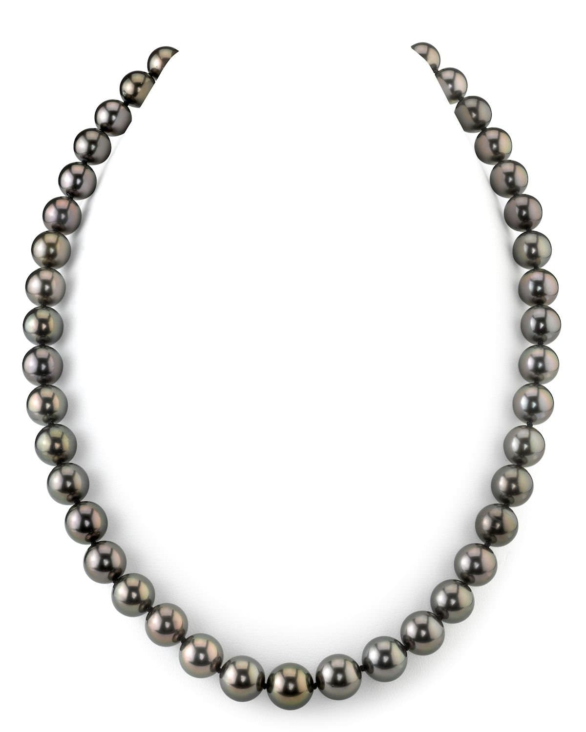 Gray Imitation Pearl Necklace 18" Gray South Sea Shell Pearl Necklace – 12/14mm Round Beads, Gold Plated, Handmade Mikimoto Pearl 12 - 18 In Necklace Fine Necklaces - Foto 8
