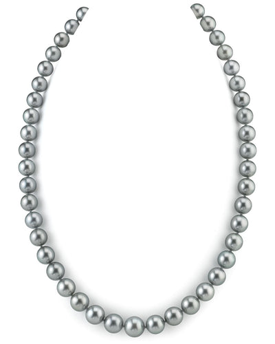 8-10mm Silver Tahitian South Sea Pearl Necklace - AAAA Quality