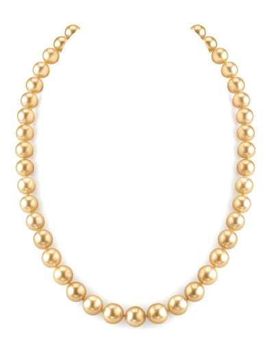 8-10mm Golden South Sea Pearl Necklace - AAAA Quality