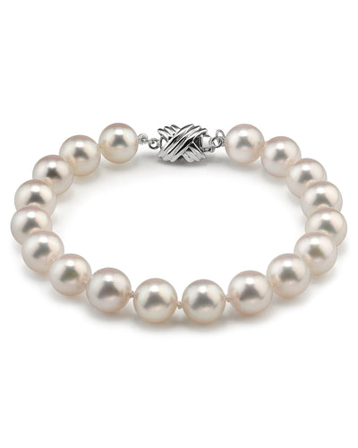 8.5-9.0mm Hanadama Akoya White Pearl Bracelet
