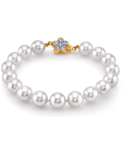 9-10mm White South Sea Pearl Bracelet - AAAA Quality - Secondary Image
