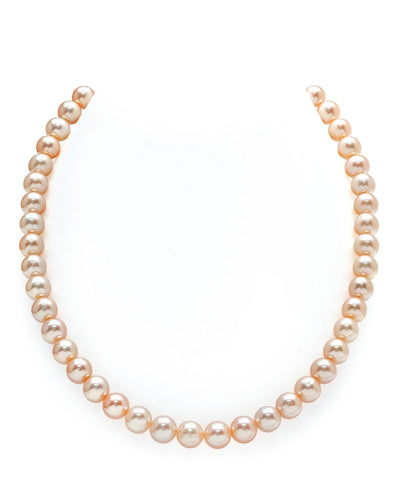 8.0-8.5mm Peach Freshwater Pearl Necklace - AAA Quality