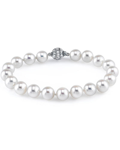 8.0-8.5mm White Freshwater Pearl Bracelet - AAAA Quality