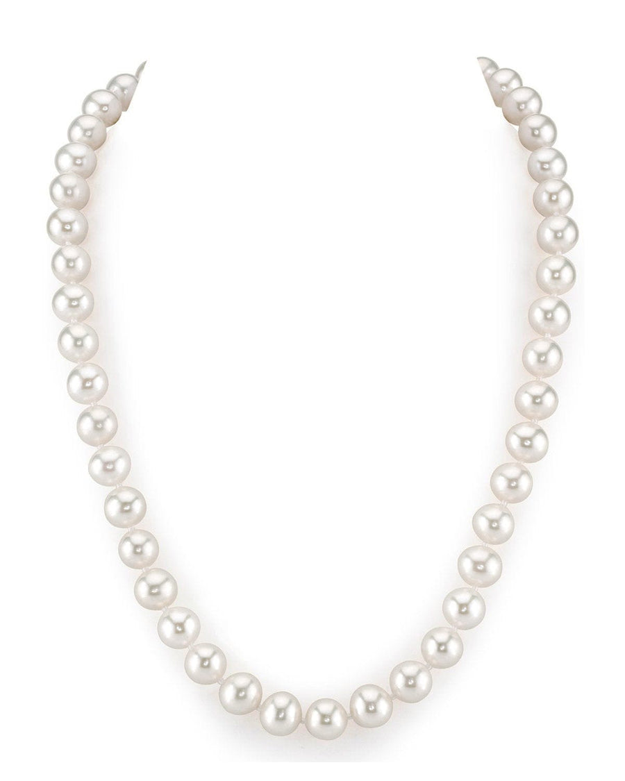 9-10mm White Freshwater Choker Length Pearl Necklace - AAAA Quality