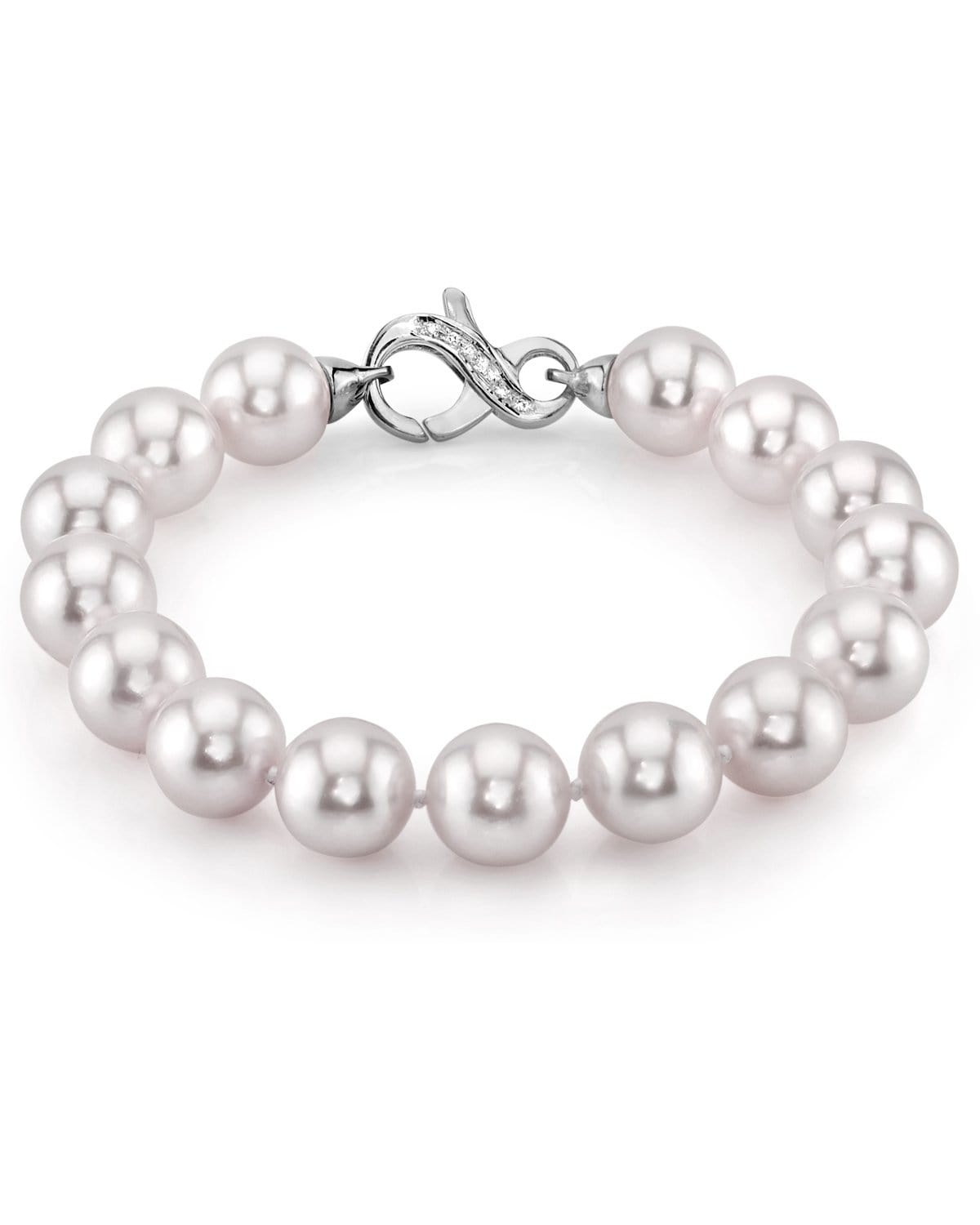 White Japanese Akoya Pearl Bracelet, 9.0-9.5mm