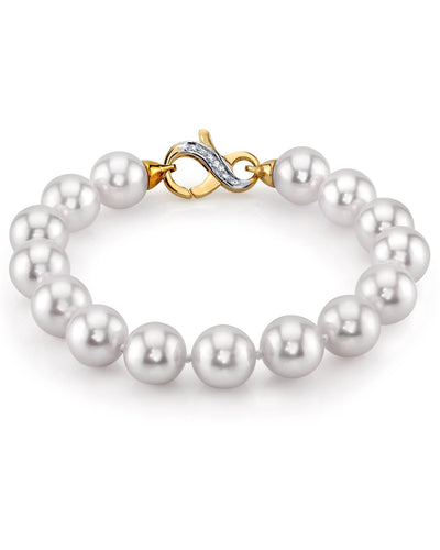 10-11mm White South Sea Pearl Bracelet - AAAA Quality - Model Image