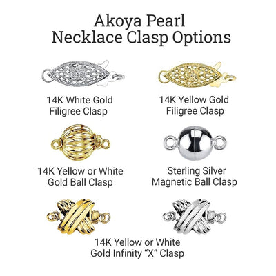 White Japanese Akoya Choker Length Pearl Necklace, 7.0-7.5mm - AA+ Quality