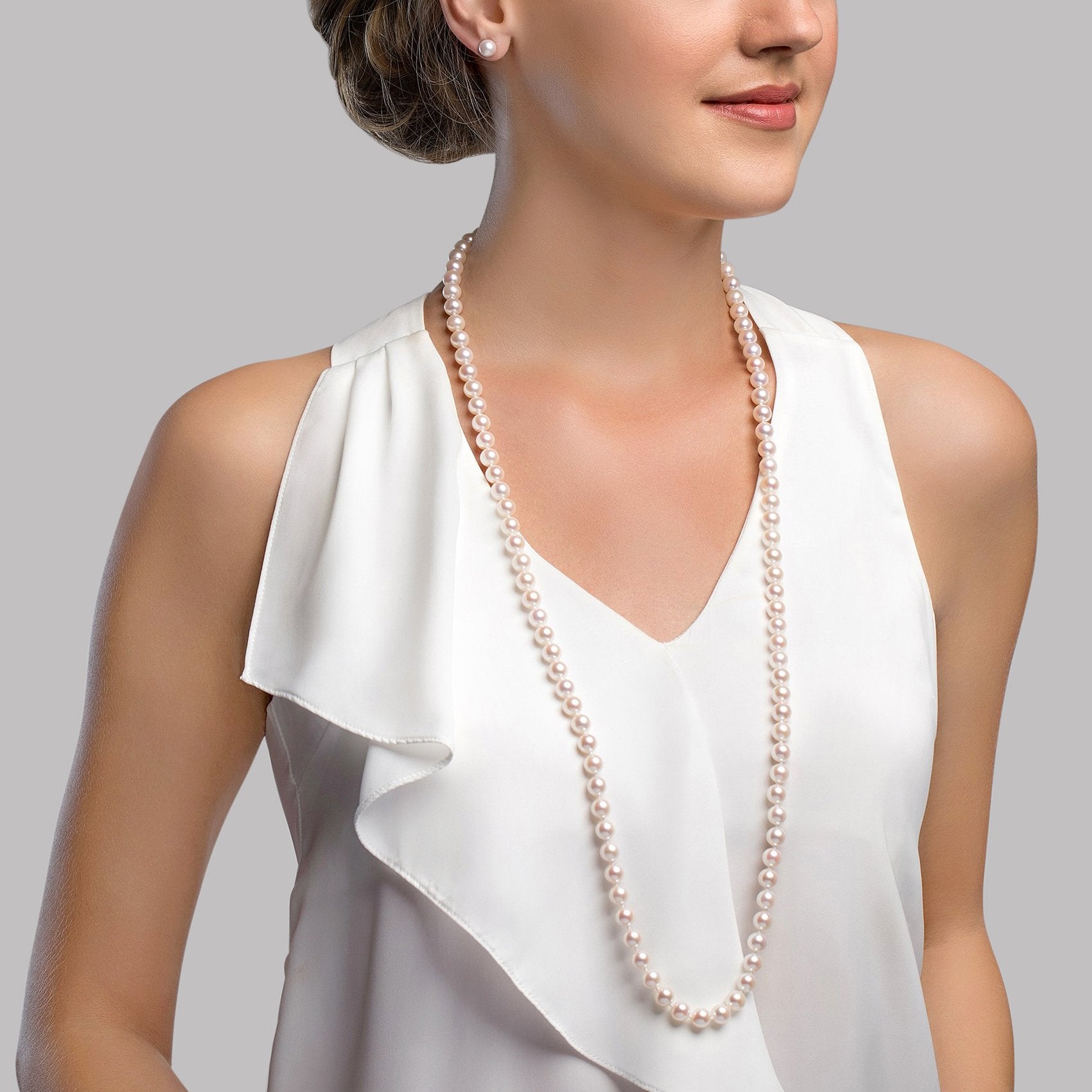 8.5-9.5mm Opera Length Freshwater Pearl Necklace - Secondary Image